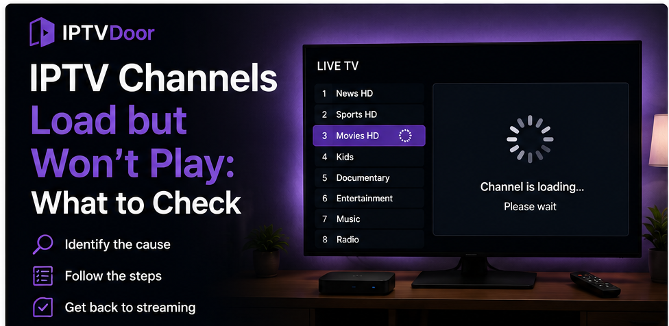 IPTV Channels Load but Won't Play: What to Check in 2026